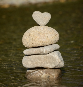 Water nature rock heart Photo