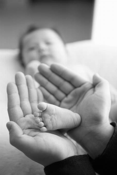 Hand person black and white