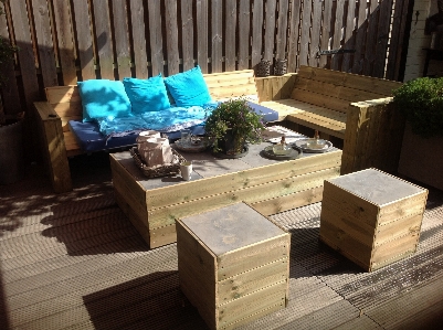 Table wood backyard living room Photo