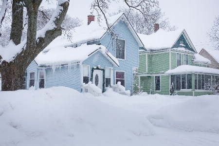 Snow winter house home Photo