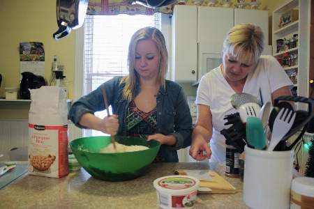 Girl meal cooking baking Photo