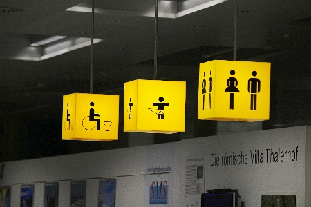 Man woman sign yellow Photo