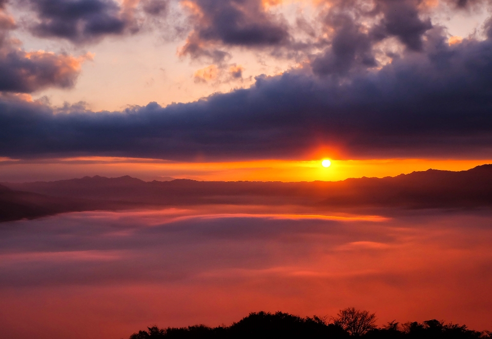 Horizonte nuvem céu sol