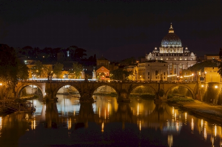 Architecture bridge night palace Photo