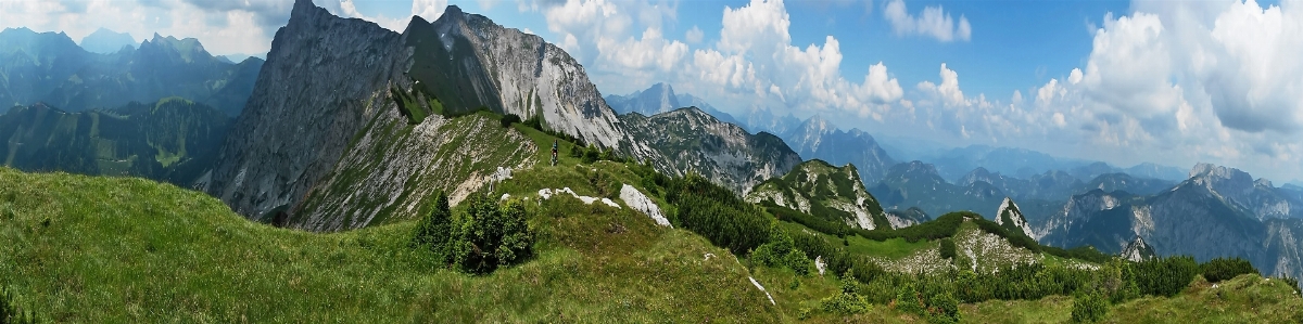 Mountain valley range panorama Photo