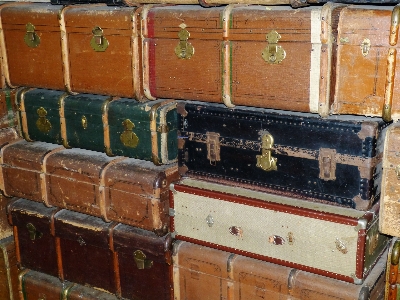 Wood antique trunk old Photo