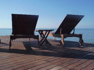 Table beach sea water Photo