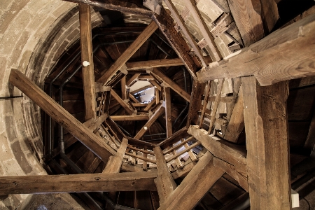 Architecture wood spiral beam Photo