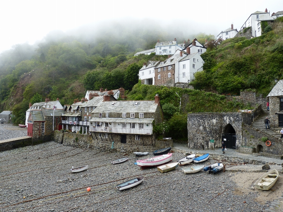 Beach sea coast fog