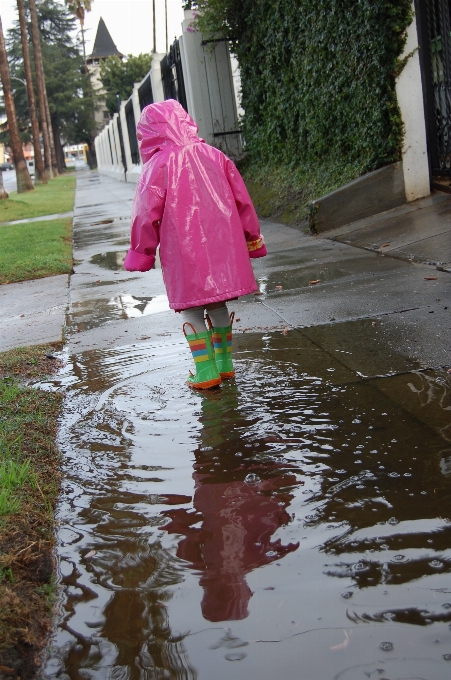 Water girl street rain