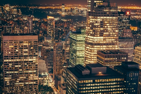 Skyline night city skyscraper Photo