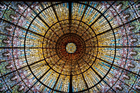 Window glass church barcelona Photo