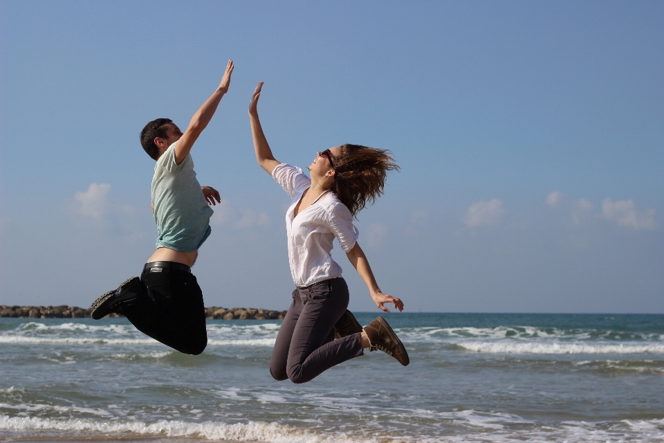 Strand meer betrieb springen