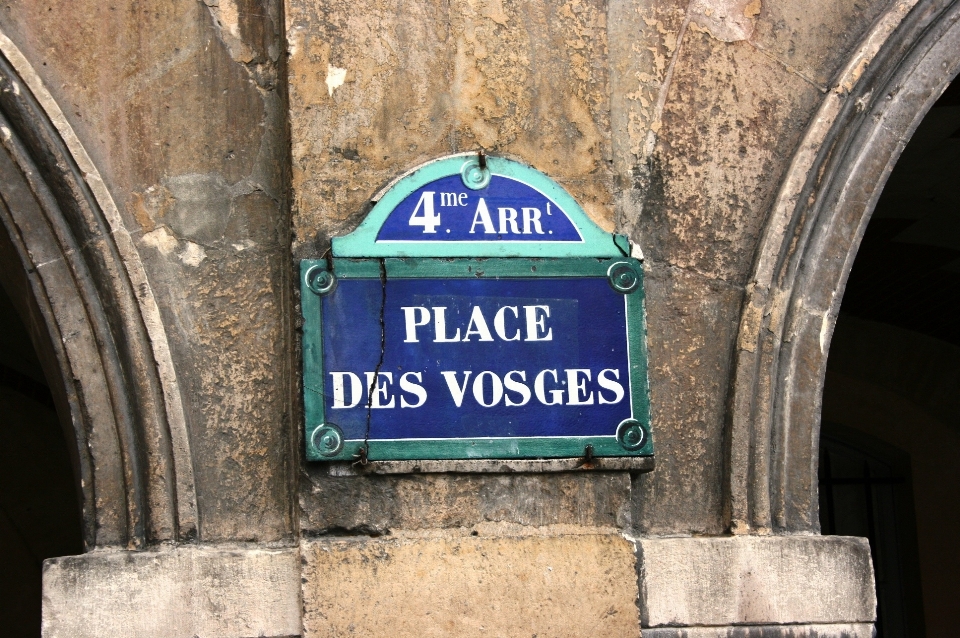 Straße paris zeichen blau