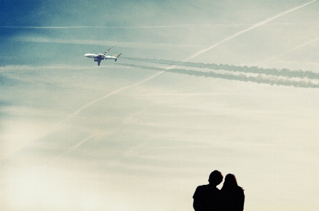 Silhouette wing sky airplane Photo