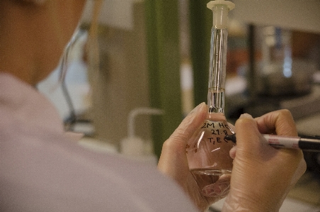 Writing hand skin laboratory Photo