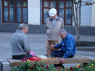 Photo Personnes jeu hommes échecs