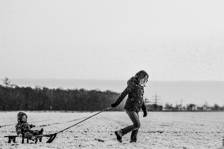 Photo Neige froid hiver noir et blanc
