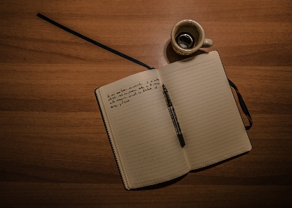 Desk notebook writing table Photo