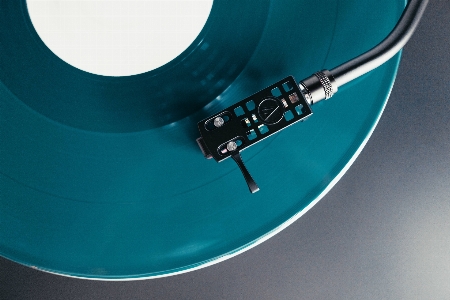 Photo Enregistrer vinyle guitare vert