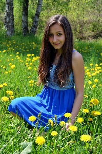 Forest grass plant girl Photo