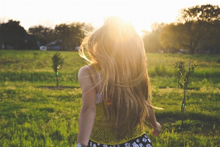 Nature grass person girl Photo