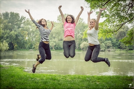 People woman jump jumping Photo