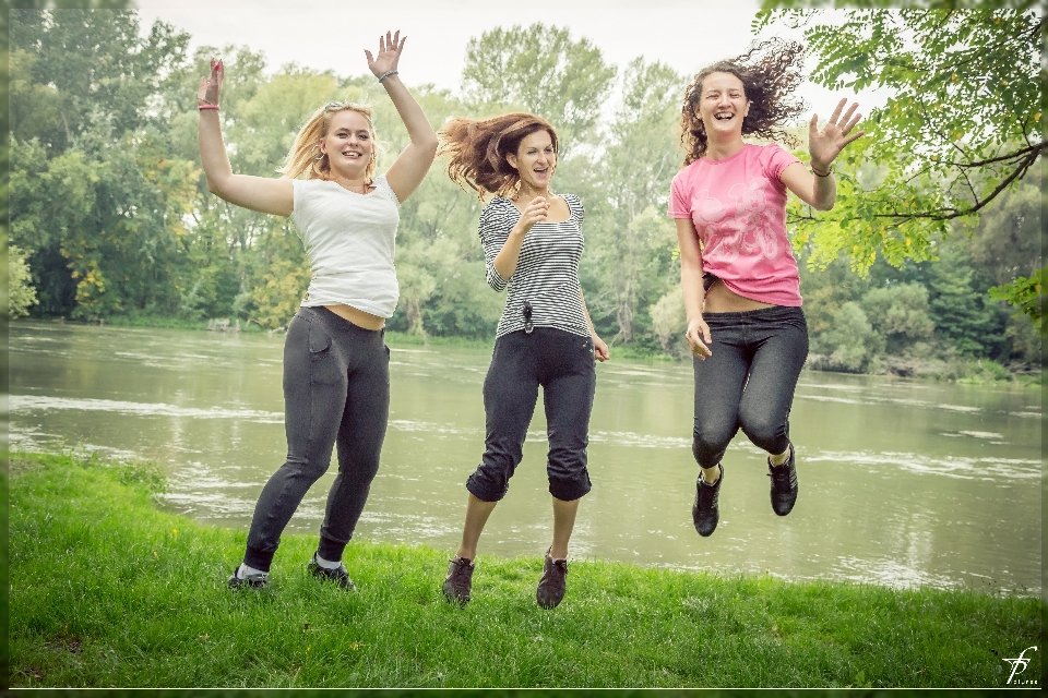 Menschen frau springen weiblich