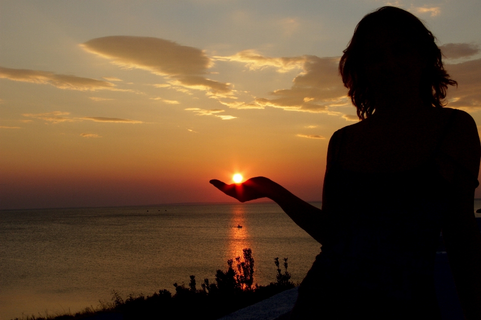 Paysage mer horizon silhouette