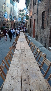 Table pedestrian winter boardwalk Photo