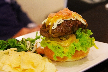 Foto Piring makanan menghasilkan sarapan