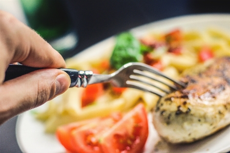 Hand fork restaurant dish Photo