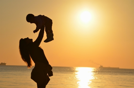 Ocean silhouette sunset morning Photo