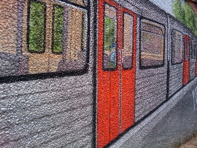 Railway wagon wall metro Photo