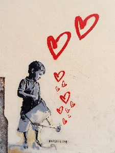 Foto Muro corazón artista niño