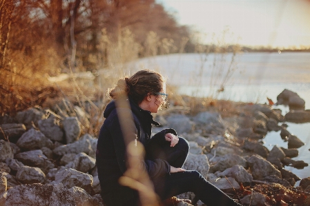 Landscape water grass person Photo