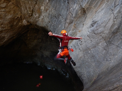 Water rock adventure jump Photo