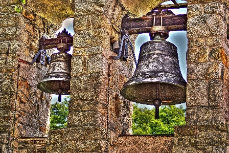 Foto Arquitetura sino parede de pedra
 da igreja
