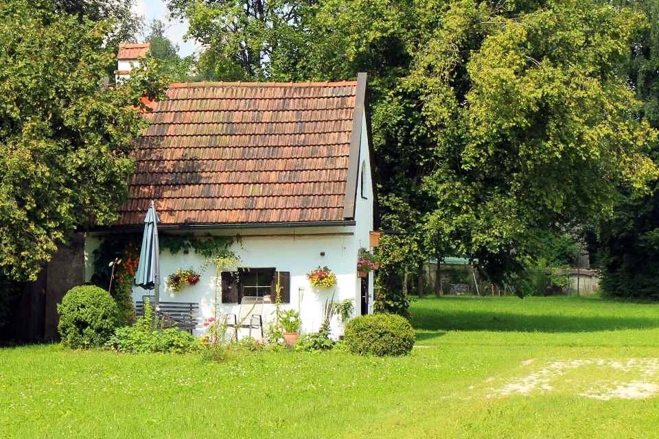 Césped granja villa casa