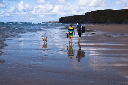 Man beach landscape sea Photo