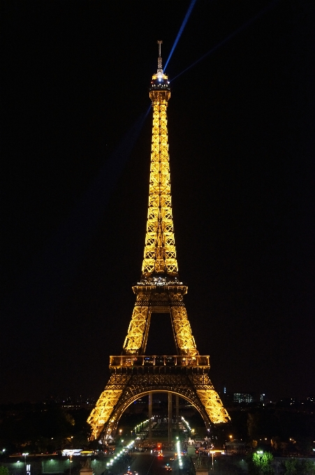 Noche torre eiffel parís viajar