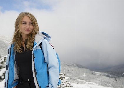 Walking person mountain snow Photo