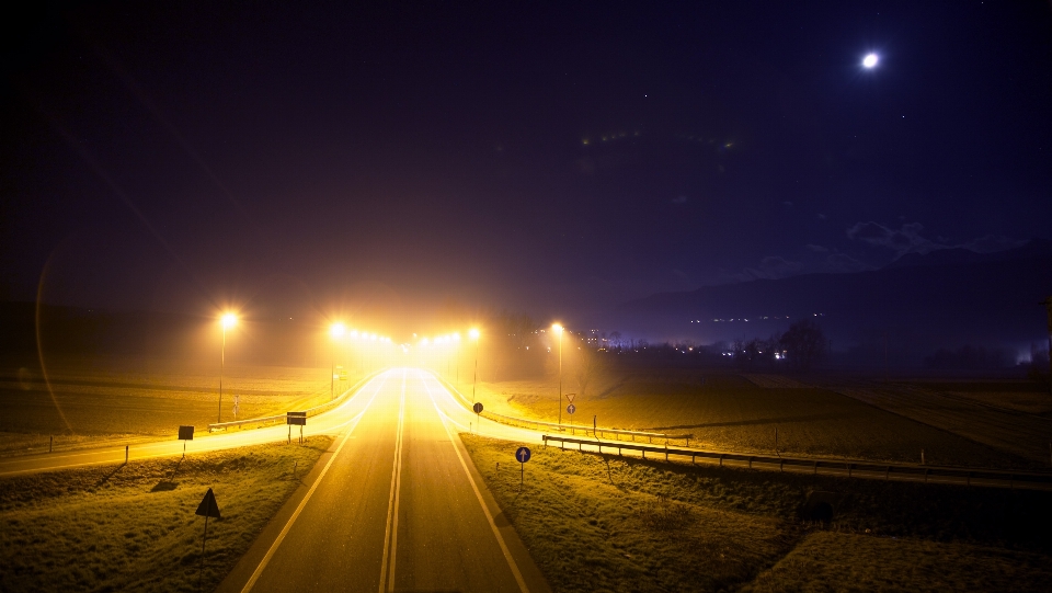 Light road street night