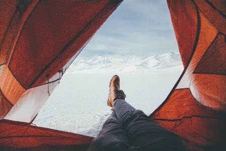 Snow winter sunlight feet Photo