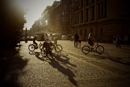 Outdoor people sunset road Photo