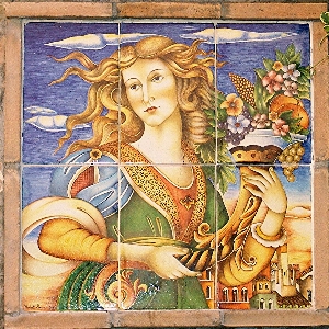 Woman window ceramic italy Photo