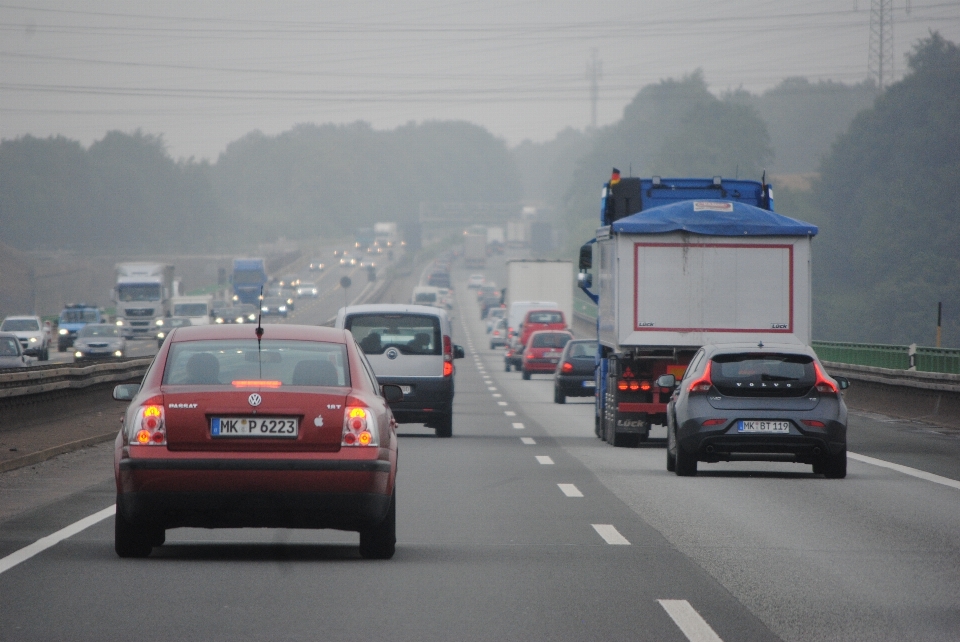 Fog traffic car highway