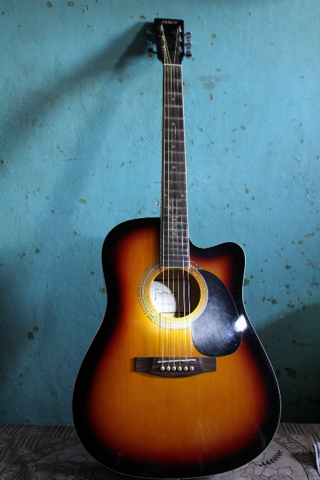 Guitar acoustic blue electric