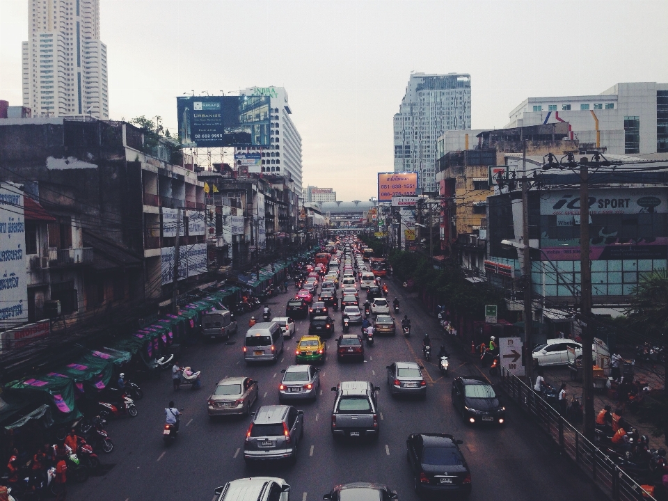 People sunset road skyline