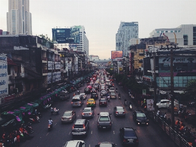 People sunset road skyline Photo